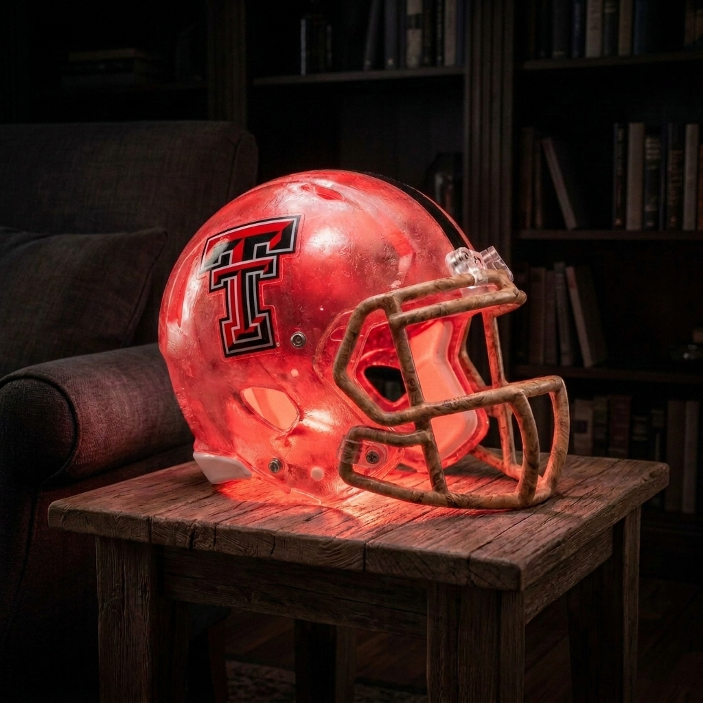 🏈 Handmade Football Helmet Lamp – LED Team Fan Cave Light with 32 Team Styles