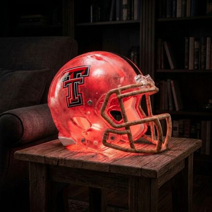 🏈 Handmade Football Helmet Lamp – LED Team Fan Cave Light with 32 Team Styles