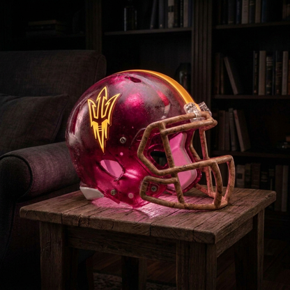 🏈 Handmade Football Helmet Lamp – LED Team Fan Cave Light with 32 Team Styles
