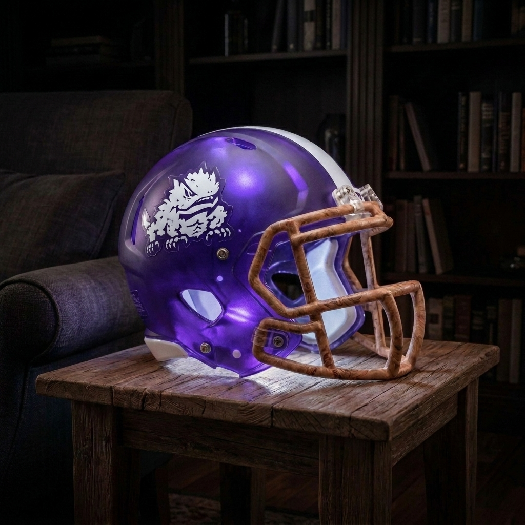 🏈 Handmade Football Helmet Lamp – LED Team Fan Cave Light with 32 Team Styles
