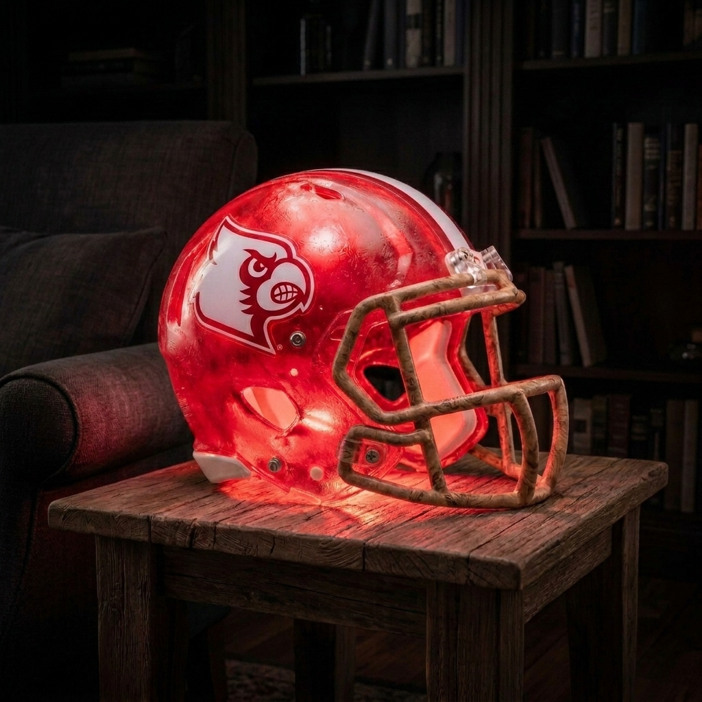 🏈 Handmade Football Helmet Lamp – LED Team Fan Cave Light with 32 Team Styles