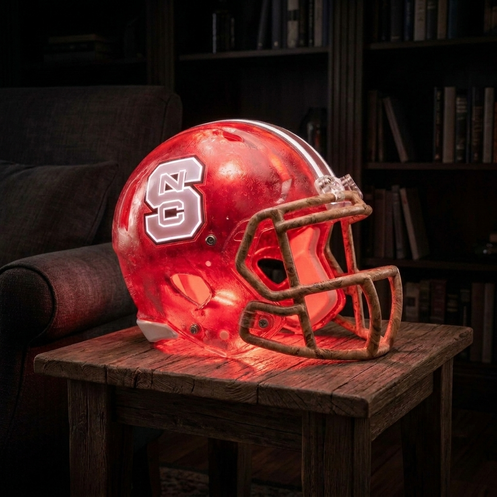 🏈 Handmade Football Helmet Lamp – LED Team Fan Cave Light with 32 Team Styles