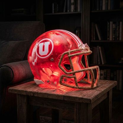 🏈 Handmade Football Helmet Lamp – LED Team Fan Cave Light with 32 Team Styles