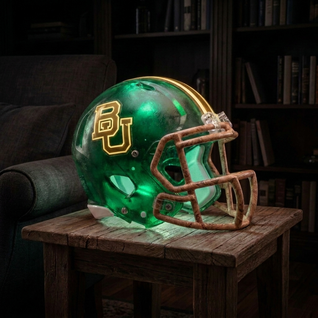 🏈 Handmade Football Helmet Lamp – LED Team Fan Cave Light with 32 Team Styles