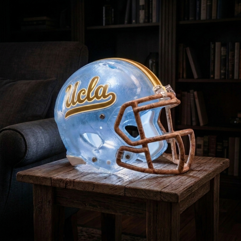 🏈 Handmade Football Helmet Lamp – LED Team Fan Cave Light with 32 Team Styles