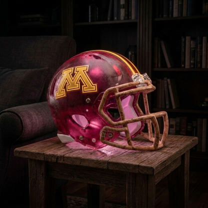 🏈 Handmade Football Helmet Lamp – LED Team Fan Cave Light with 32 Team Styles