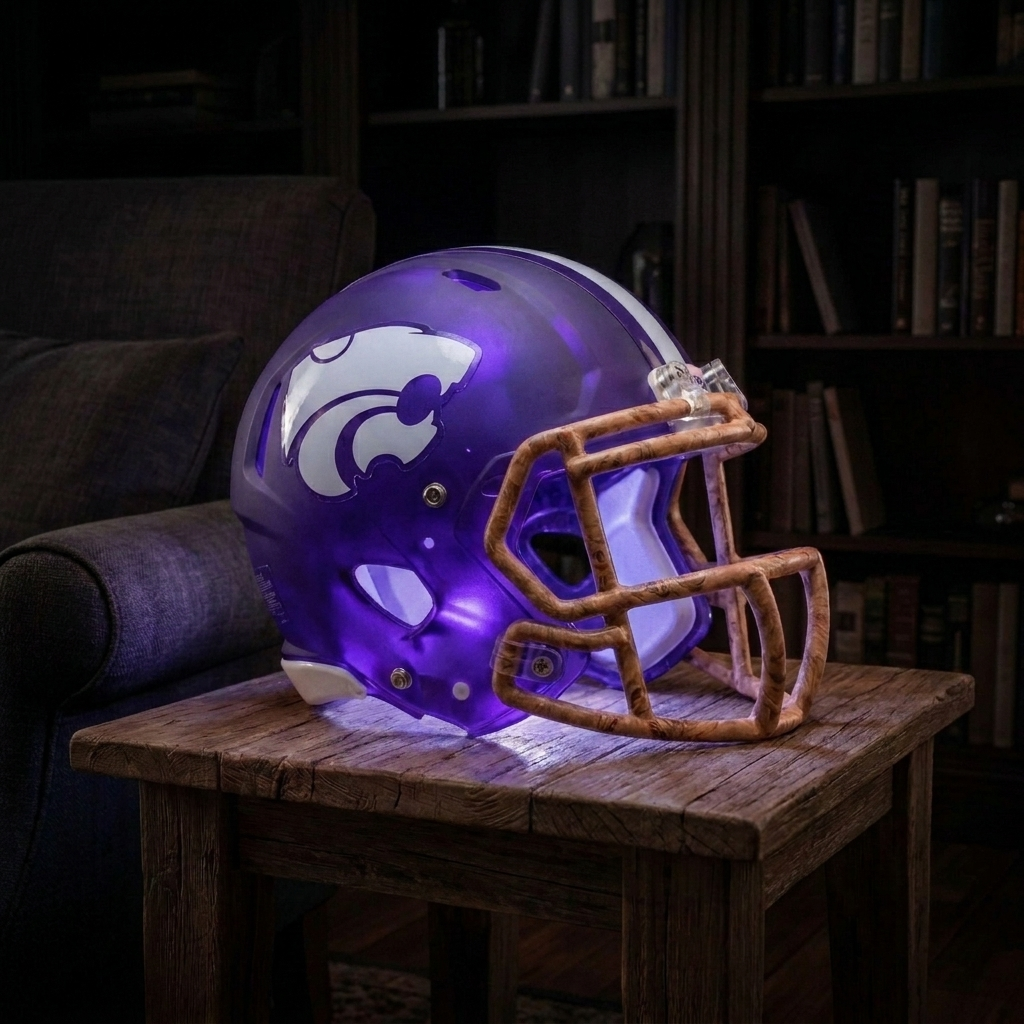 🏈 Handmade Football Helmet Lamp – LED Team Fan Cave Light with 32 Team Styles