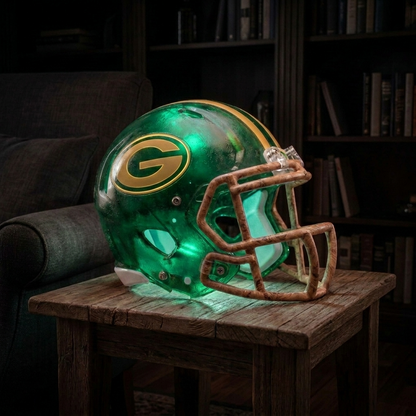 🏈 Handmade Football Helmet Lamp – LED Team Fan Cave Light with 32 Team Styles