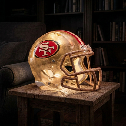 🏈 Handmade Football Helmet Lamp – LED Team Fan Cave Light with 32 Team Styles