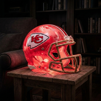 🏈 Handmade Football Helmet Lamp – LED Team Fan Cave Light with 32 Team Styles