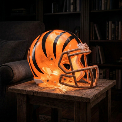 🏈 Handmade Football Helmet Lamp – LED Team Fan Cave Light with 32 Team Styles