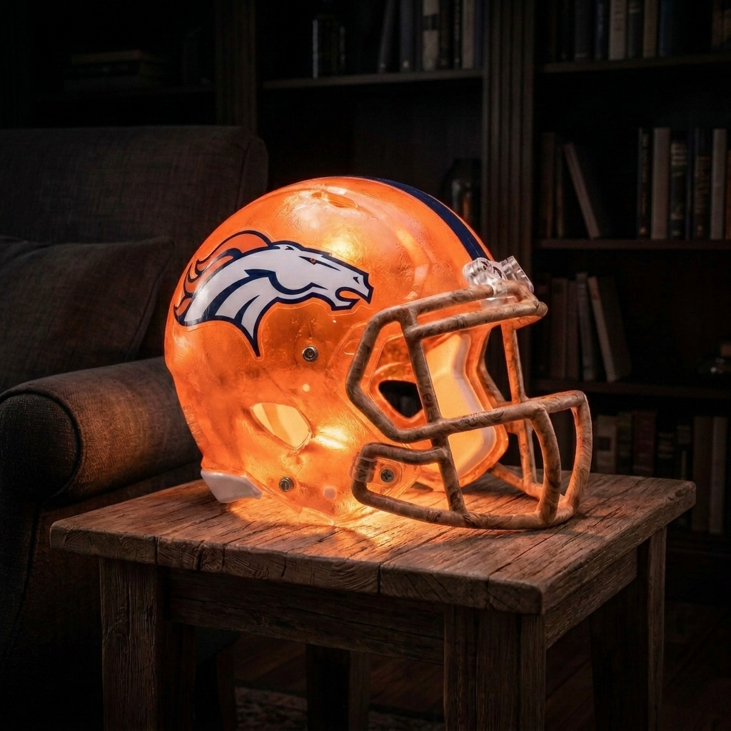 🏈 Handmade Football Helmet Lamp – LED Team Fan Cave Light with 32 Team Styles