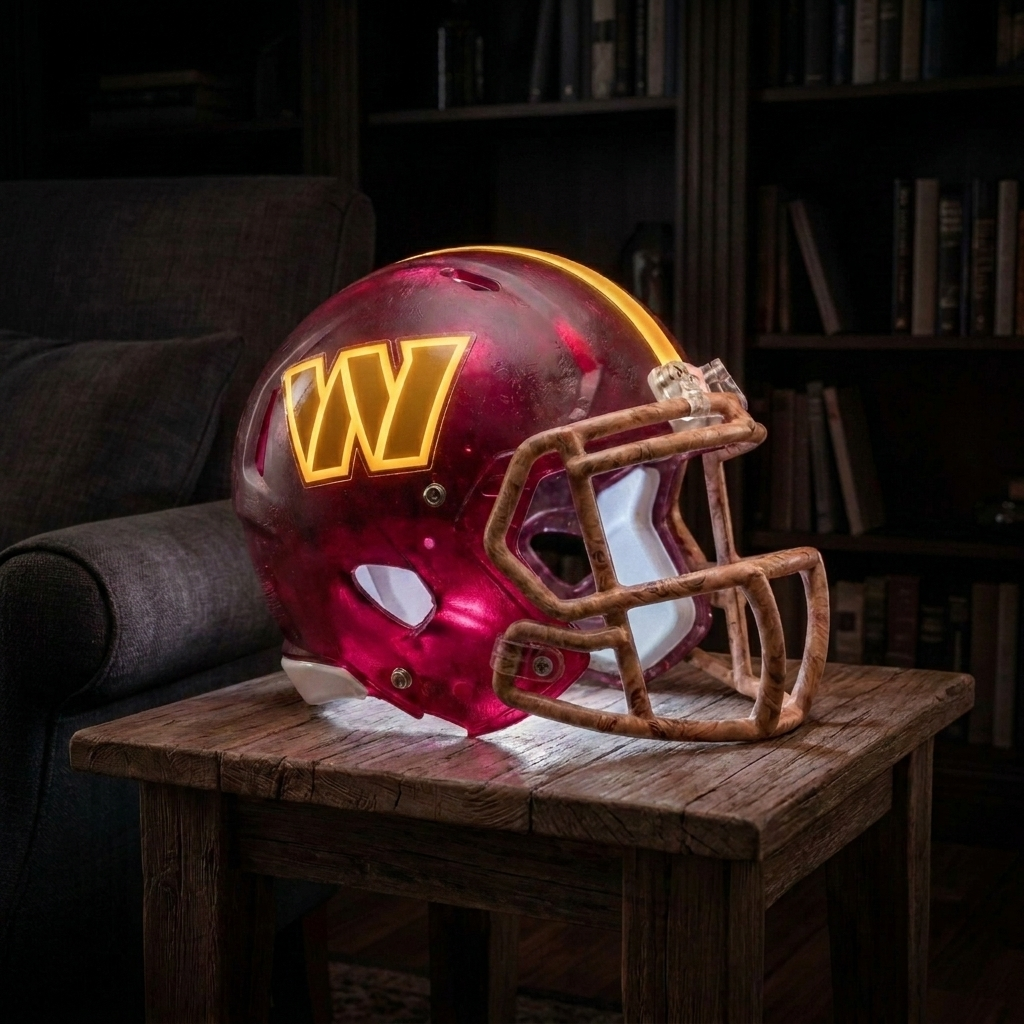 🏈 Handmade Football Helmet Lamp – LED Team Fan Cave Light with 32 Team Styles