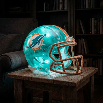 🏈 Handmade Football Helmet Lamp – LED Team Fan Cave Light with 32 Team Styles