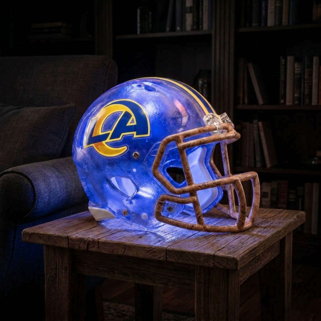 🏈 Handmade Football Helmet Lamp – LED Team Fan Cave Light with 32 Team Styles