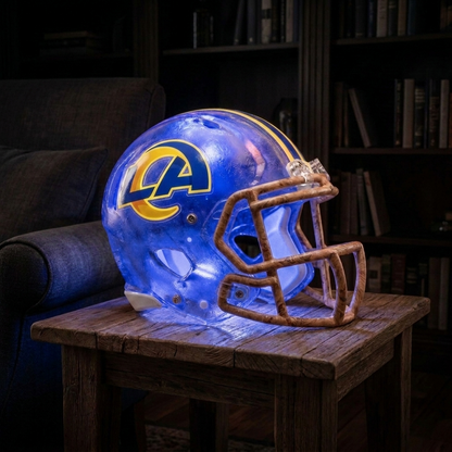 🏈 Handmade Football Helmet Lamp – LED Team Fan Cave Light with 32 Team Styles