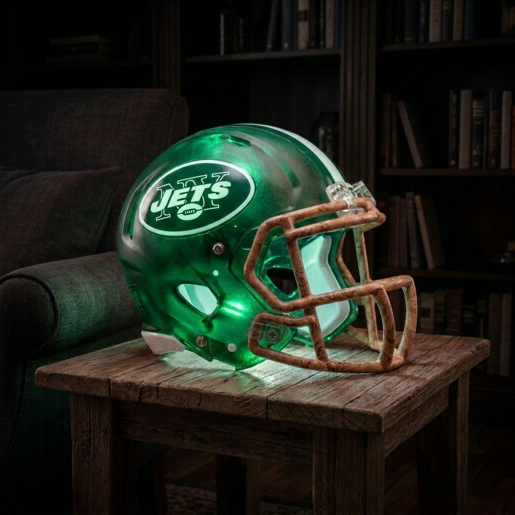 🏈 Handmade Football Helmet Lamp – LED Team Fan Cave Light with 32 Team Styles