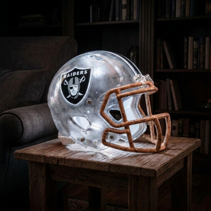 🏈 Handmade Football Helmet Lamp – LED Team Fan Cave Light with 32 Team Styles
