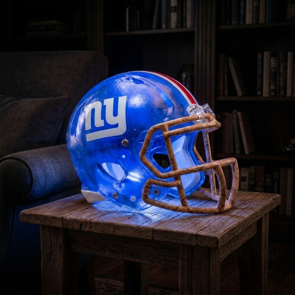🏈 Handmade Football Helmet Lamp – LED Team Fan Cave Light with 32 Team Styles