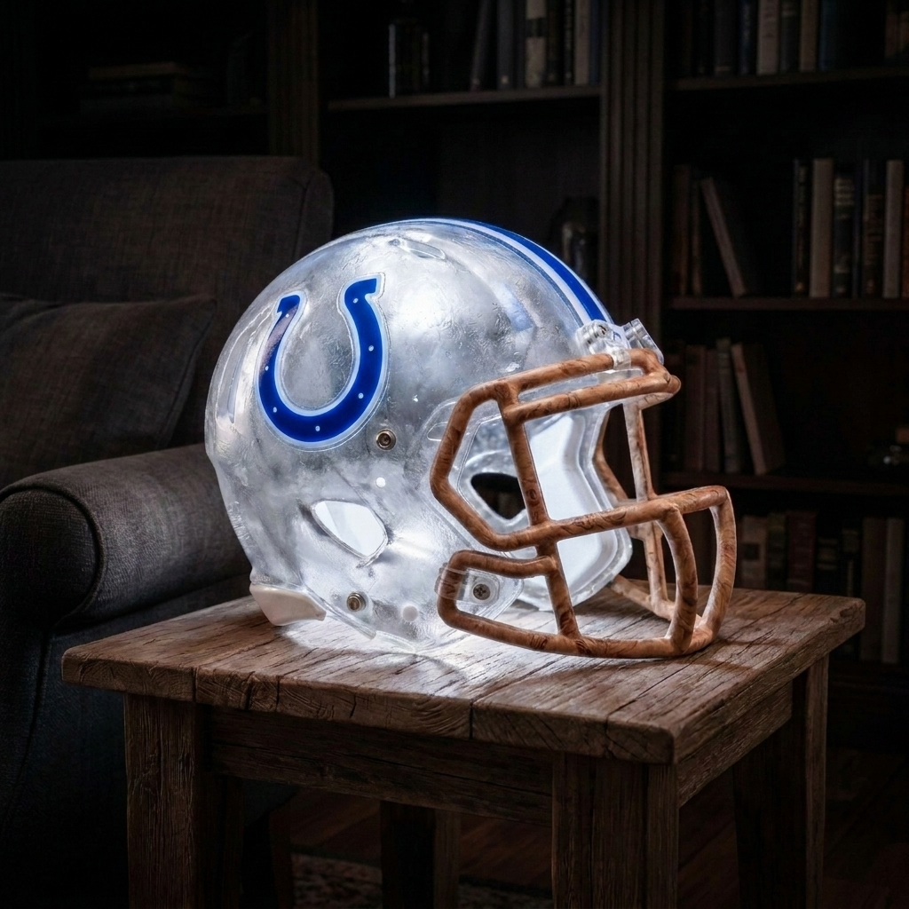 🏈 Handmade Football Helmet Lamp – LED Team Fan Cave Light with 32 Team Styles