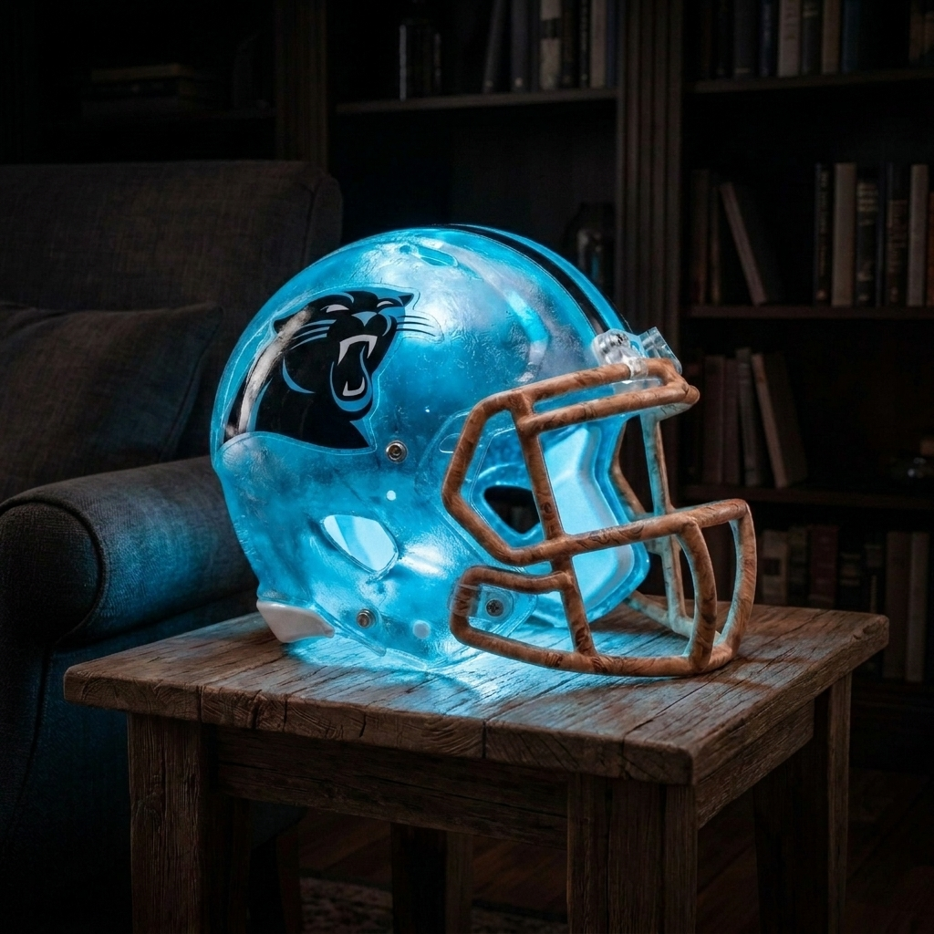 🏈 Handmade Football Helmet Lamp – LED Team Fan Cave Light with 32 Team Styles