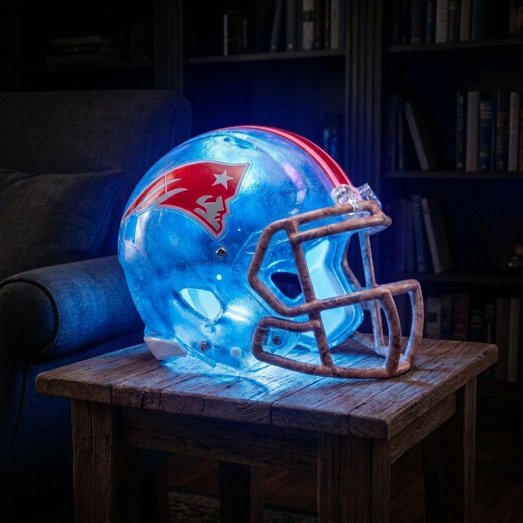🏈 Handmade Football Helmet Lamp – LED Team Fan Cave Light with 32 Team Styles