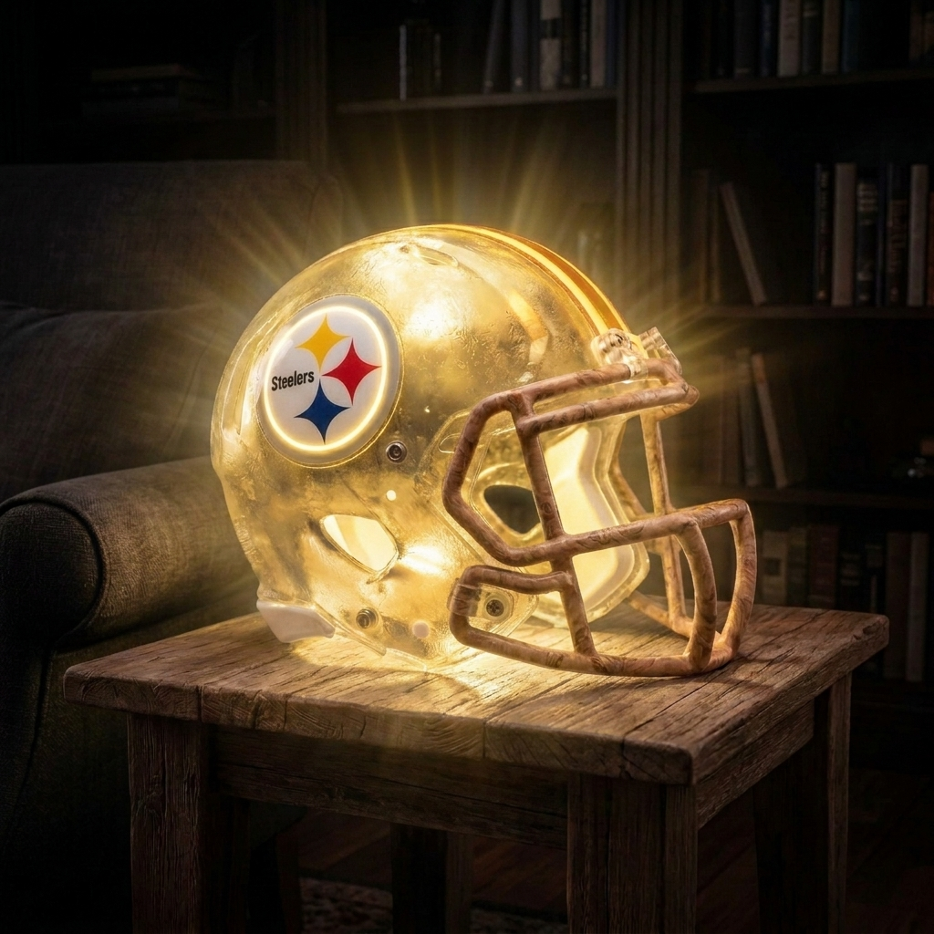 🏈 Handmade Football Helmet Lamp – LED Team Fan Cave Light with 32 Team Styles