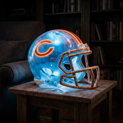 🏈 Handmade Football Helmet Lamp – LED Team Fan Cave Light with 32 Team Styles