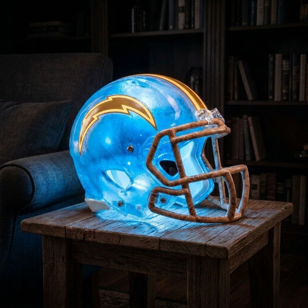 🏈 Handmade Football Helmet Lamp – LED Team Fan Cave Light with 32 Team Styles