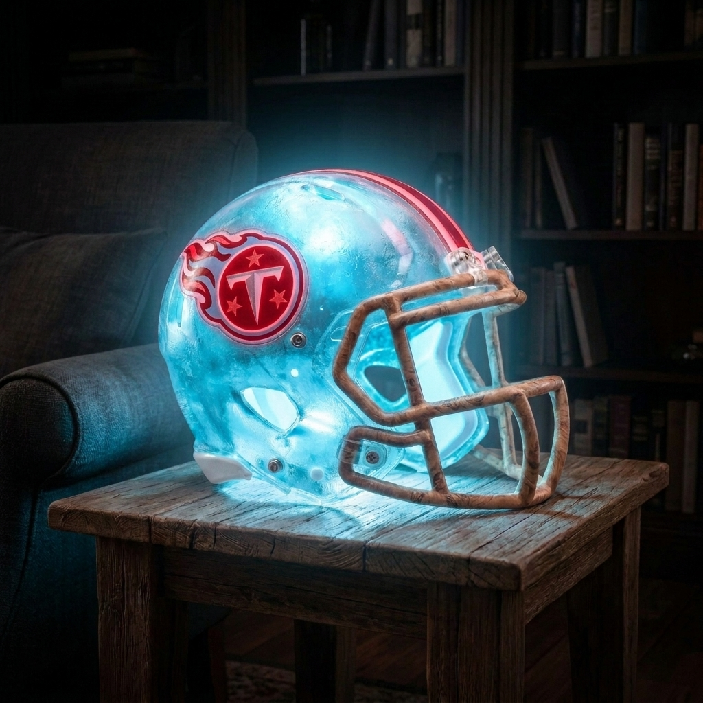 🏈 Handmade Football Helmet Lamp – LED Team Fan Cave Light with 32 Team Styles