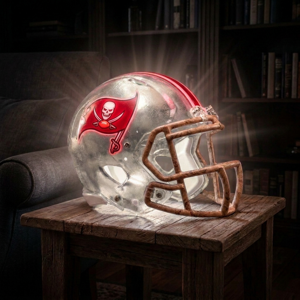 🏈 Handmade Football Helmet Lamp – LED Team Fan Cave Light with 32 Team Styles