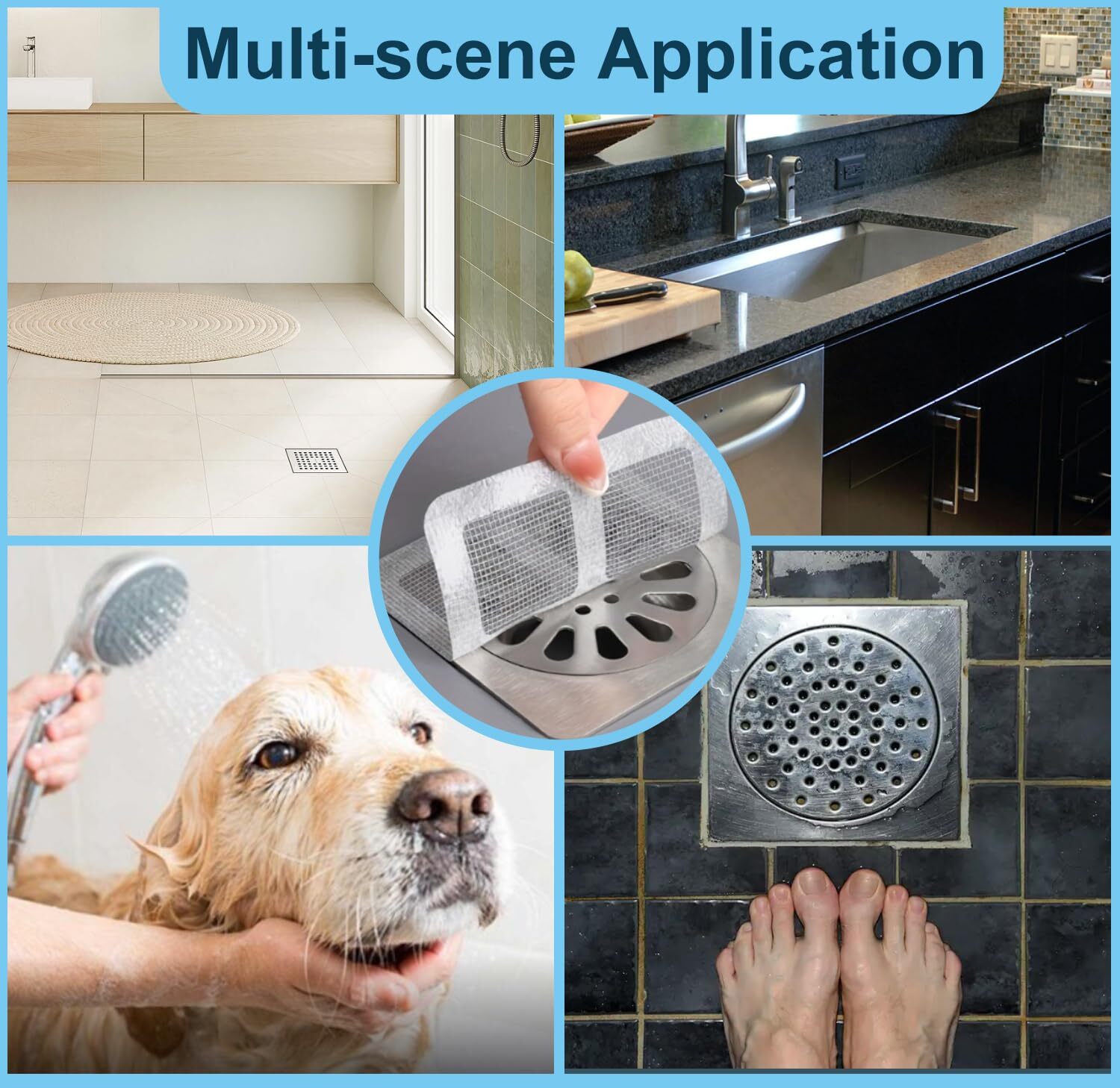 Disposable Drain Hair Catcher Mesh Stickers