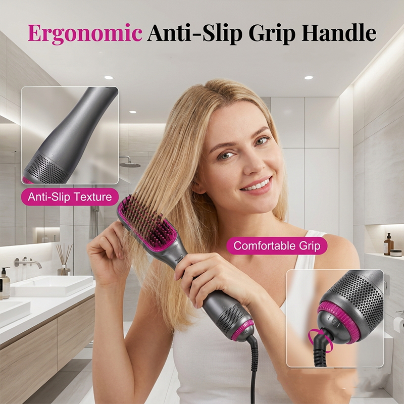 🔥LAST DAY 49% OFF🔥💇‍♀️3-in-1 Ionic Hair Dryer Brush ✨ One Step Hot Air Styling Brush for Straightening, Drying & Curling